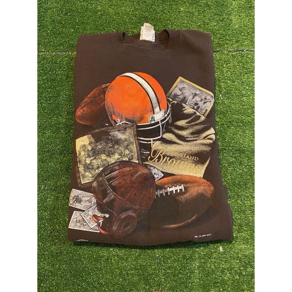 Vintage Cleveland Browns sweatshirt mens medium brown orange football 90s RK